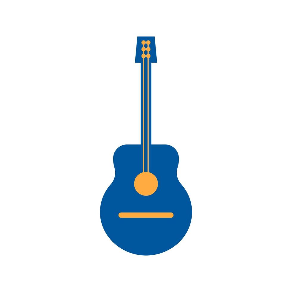 Guitar Flat Multicolor Icon vector