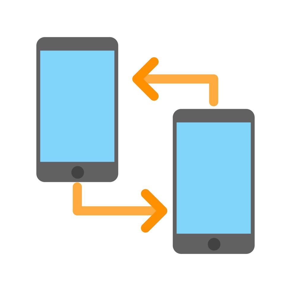 móviles conectados i icono multicolor plano vector