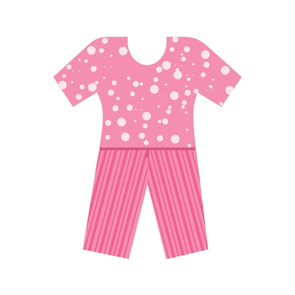 Pyjamas Suit Flat Multicolor Icon vector