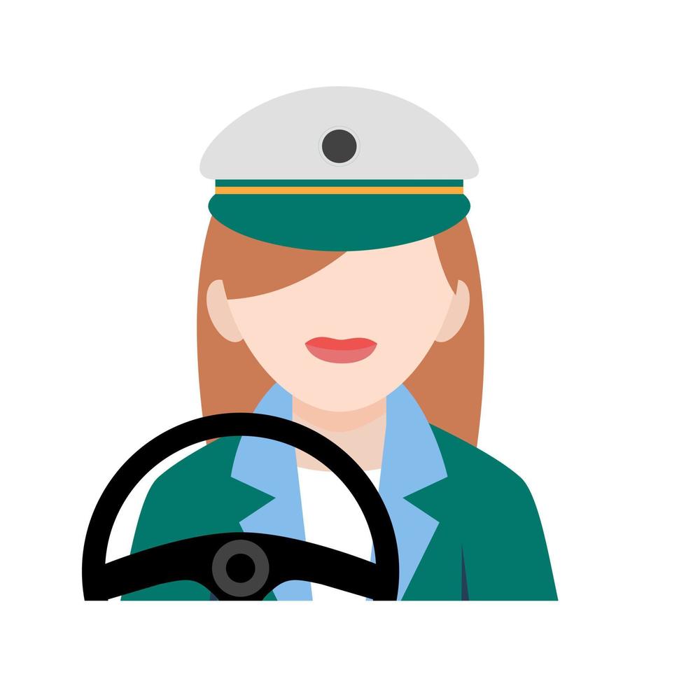 Driver Female Flat Multicolor Icon vector