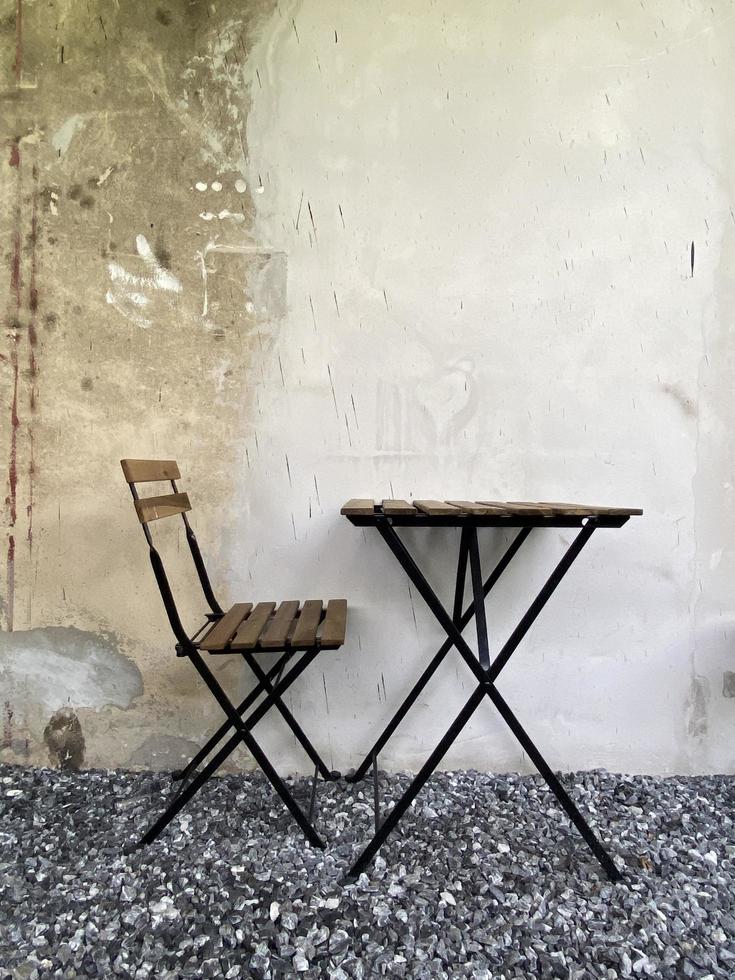 Old chair and table in house photo