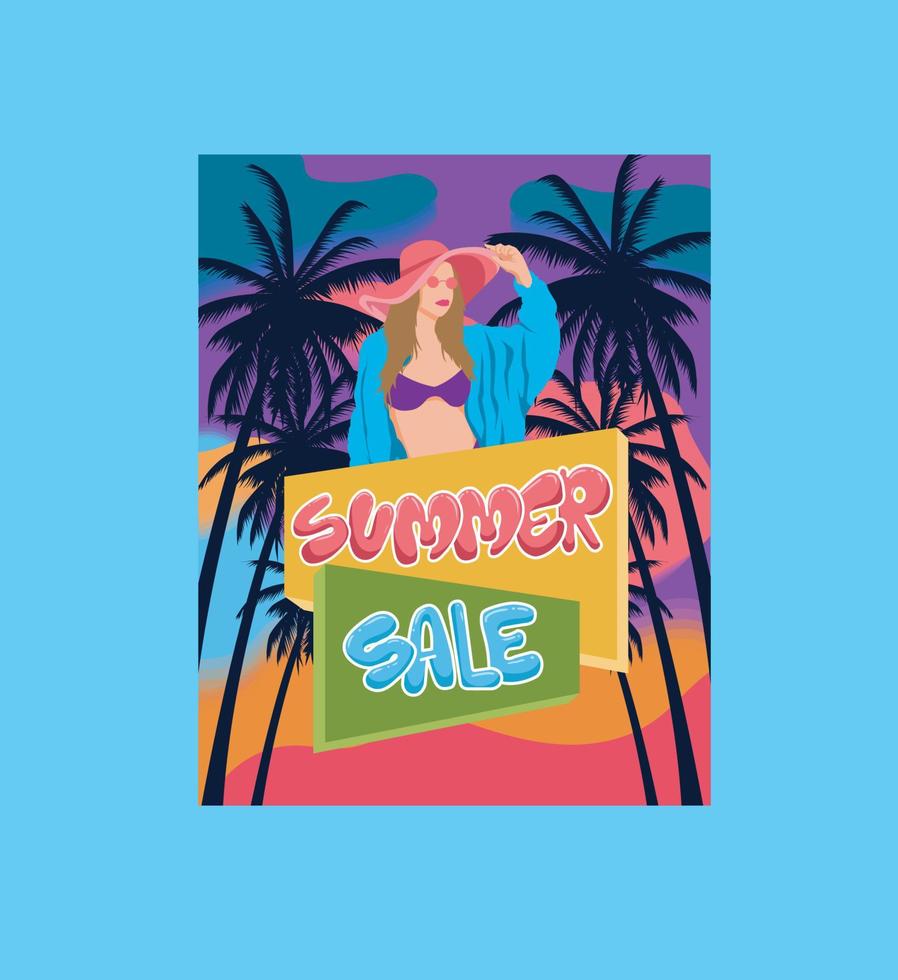 cartel de venta de verano vector