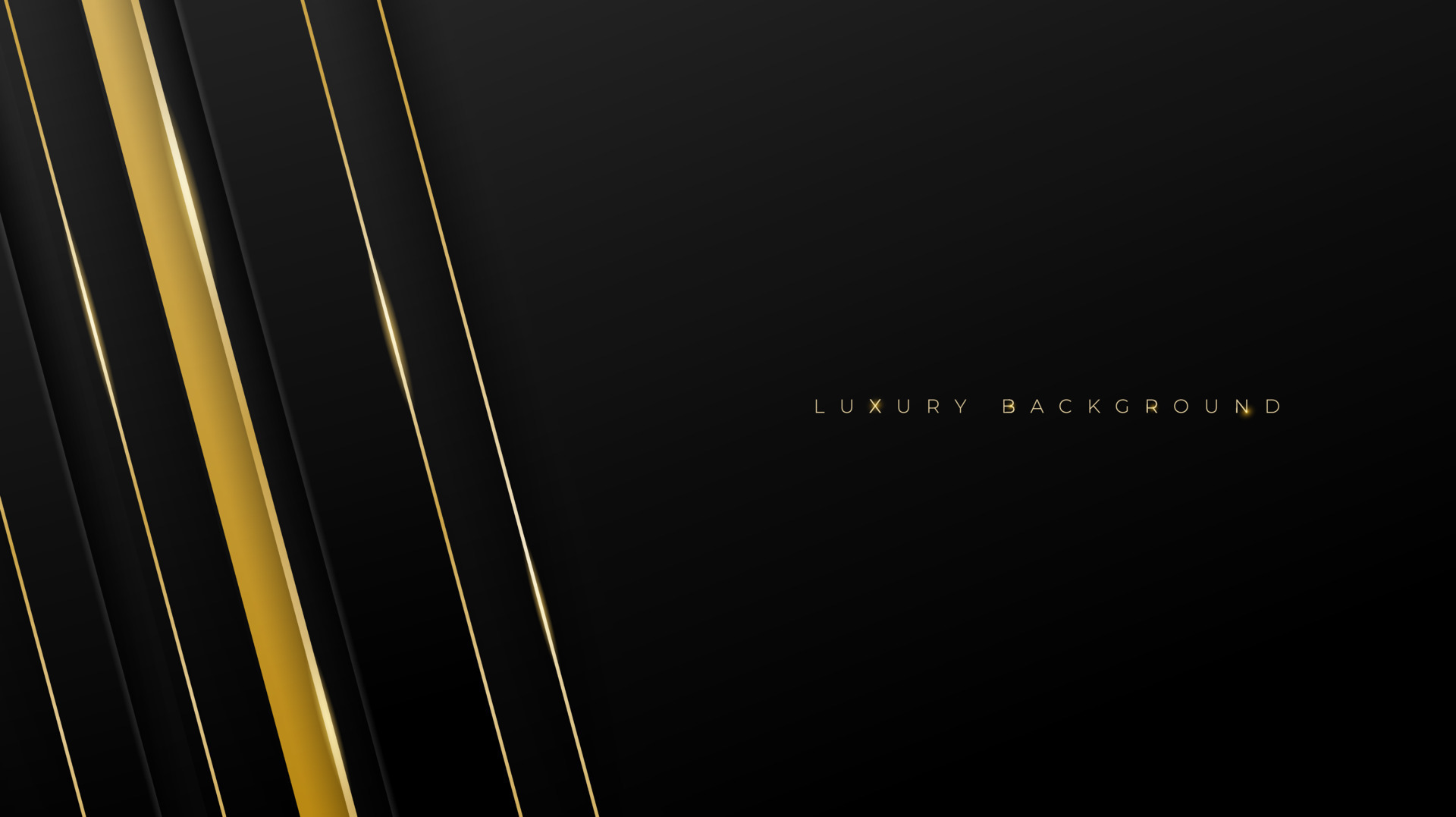Luxury geometric background with shiny gold shape in black background