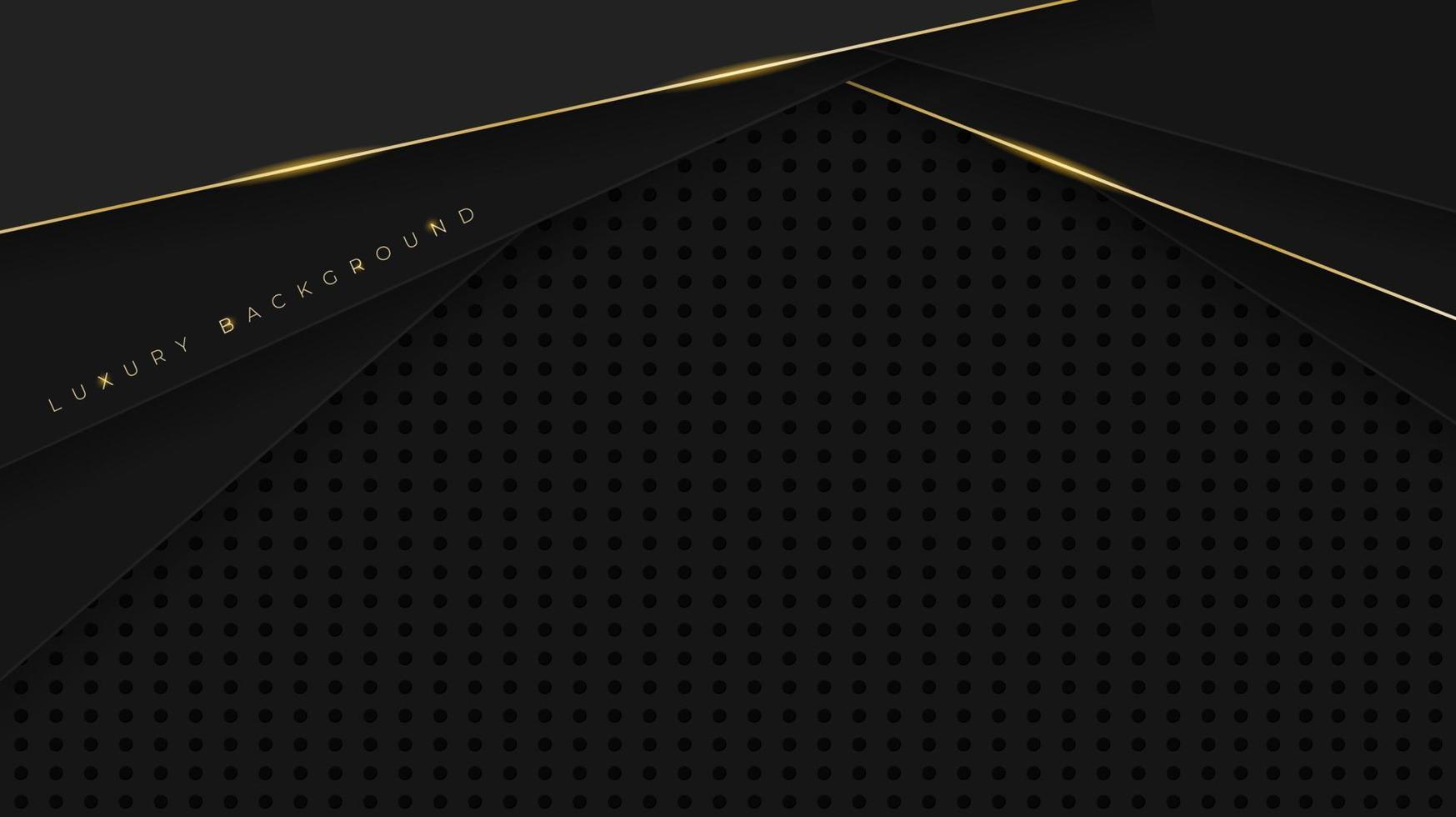 Black background with gold line with simple paper cut in luxury concept design vector