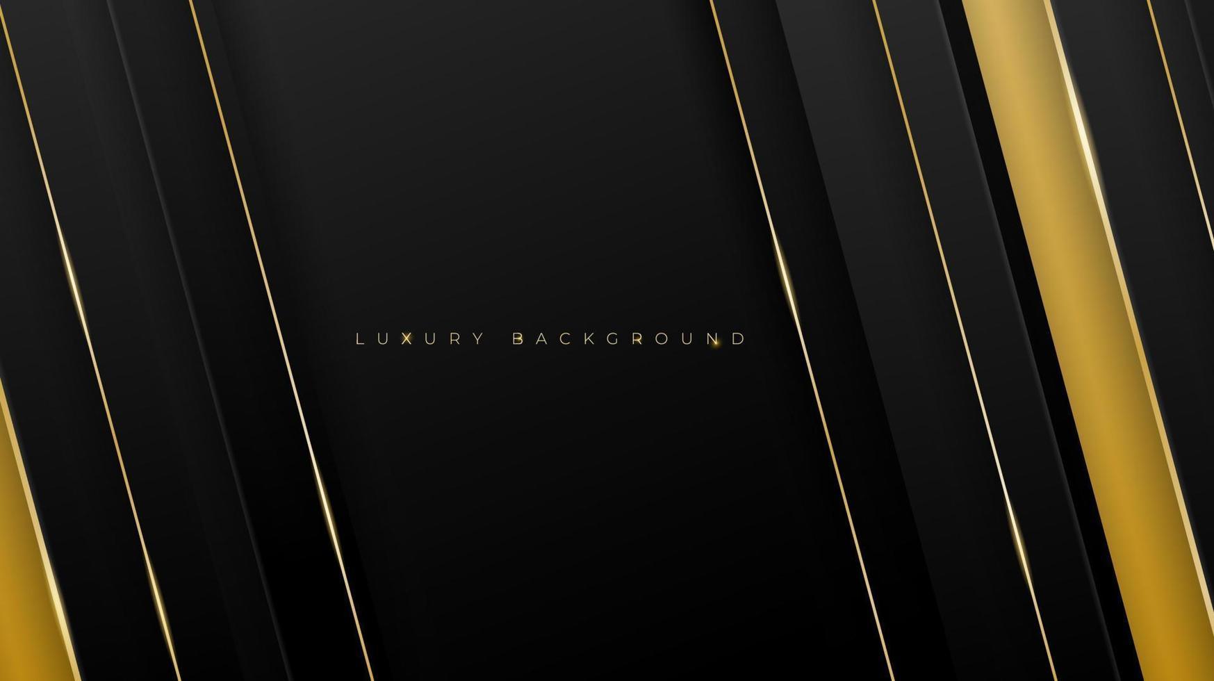 Black background in luxury concept design with gold line design vector