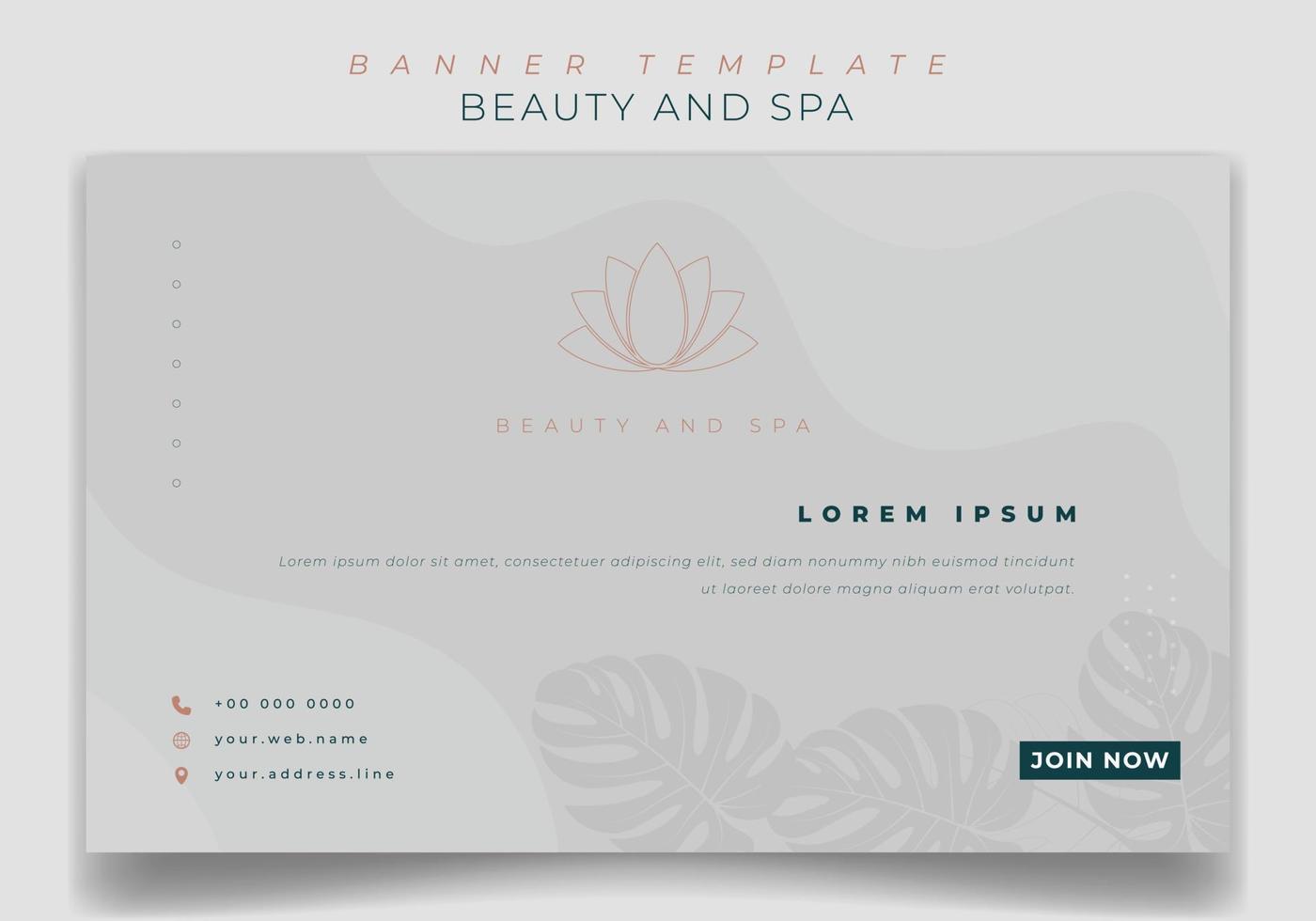Banner template in landscape design with feminine design for online advertisement vector