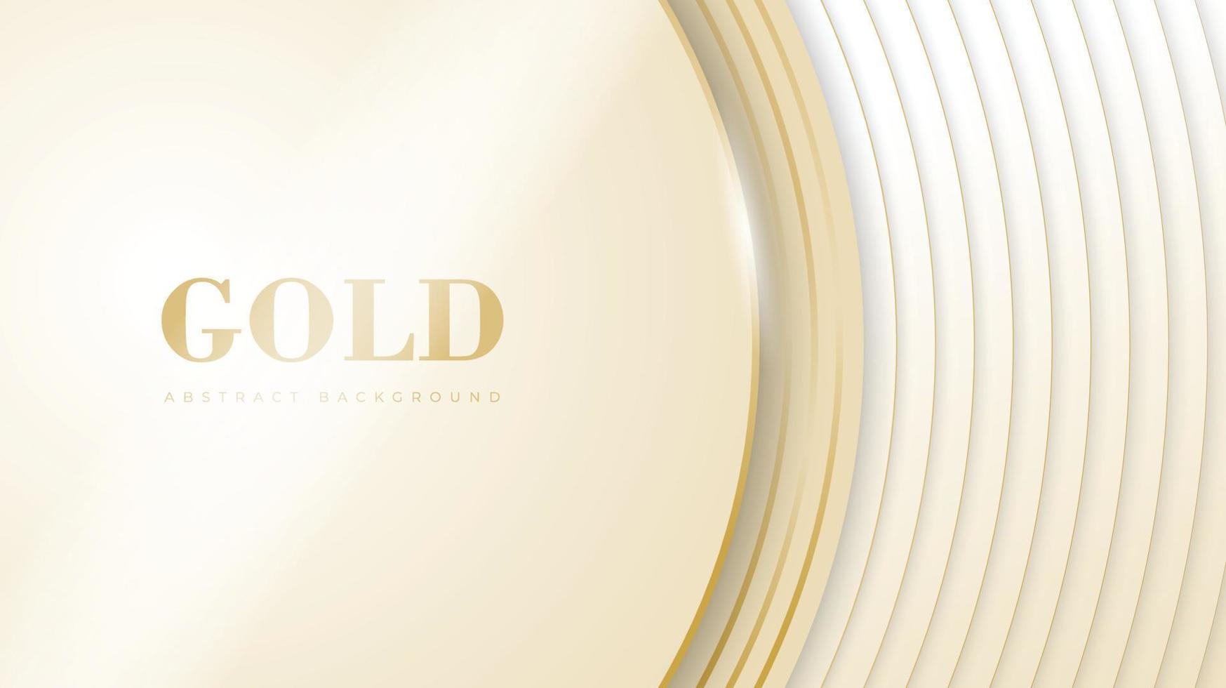 Circle abstract background in gold color design vector