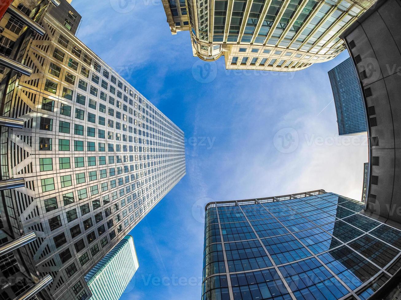 HDR Canary Wharf skyline in London photo