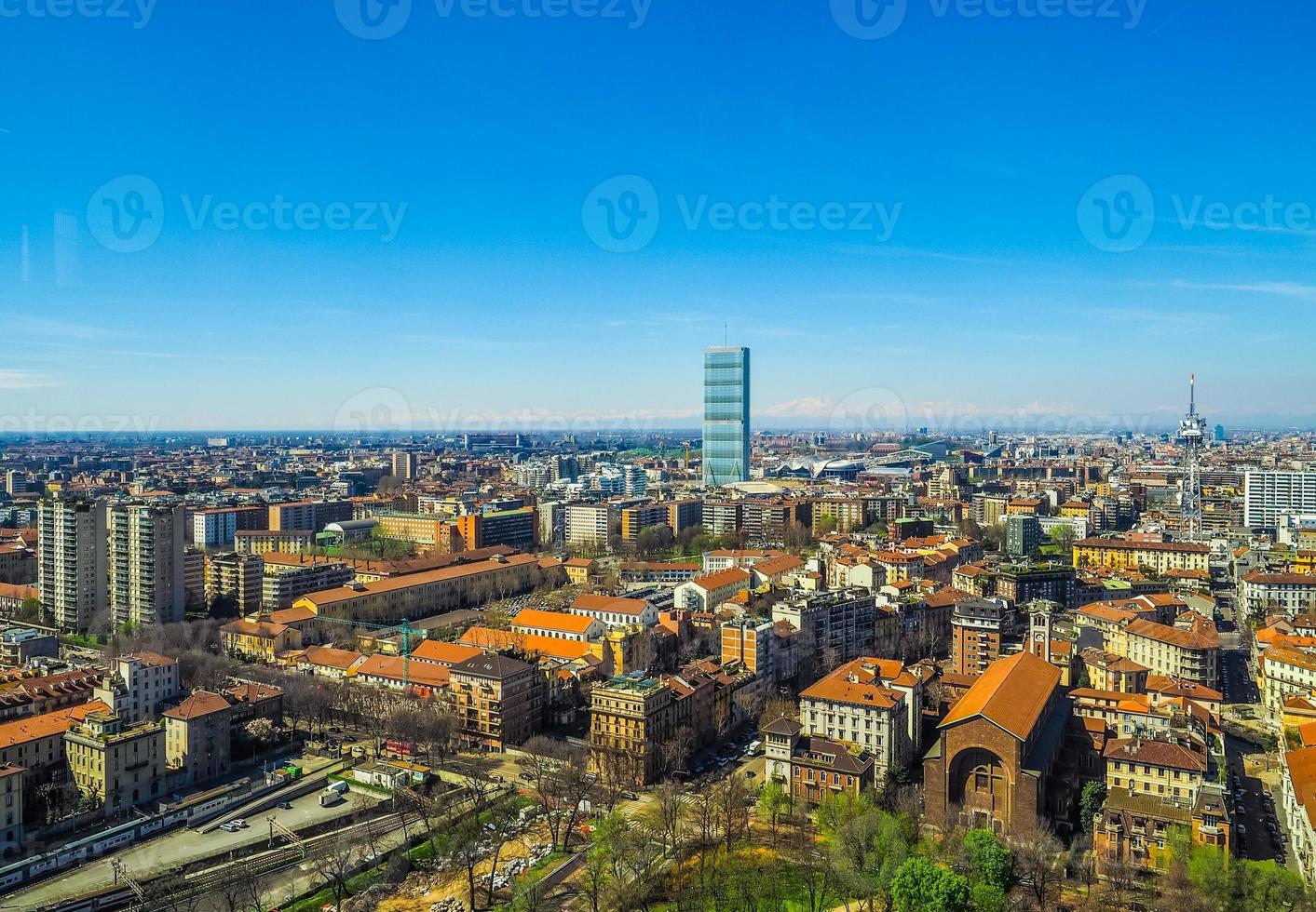 HDR Milan aerial view photo