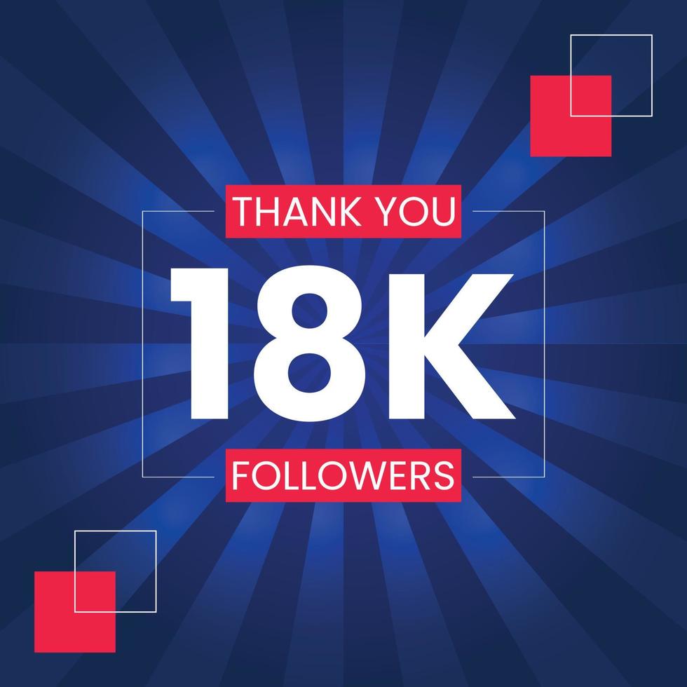 Thank you 18K Followers Vector Design Template