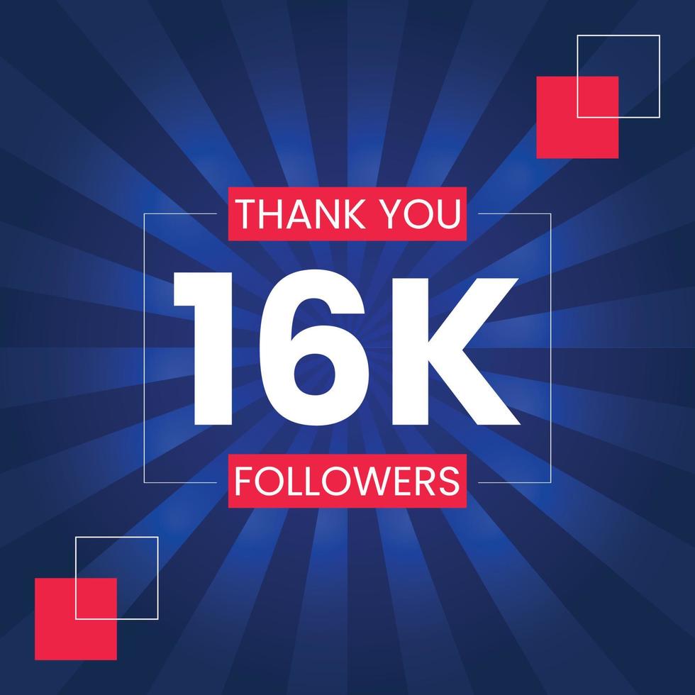 Thank you 16K Followers Vector Design Template