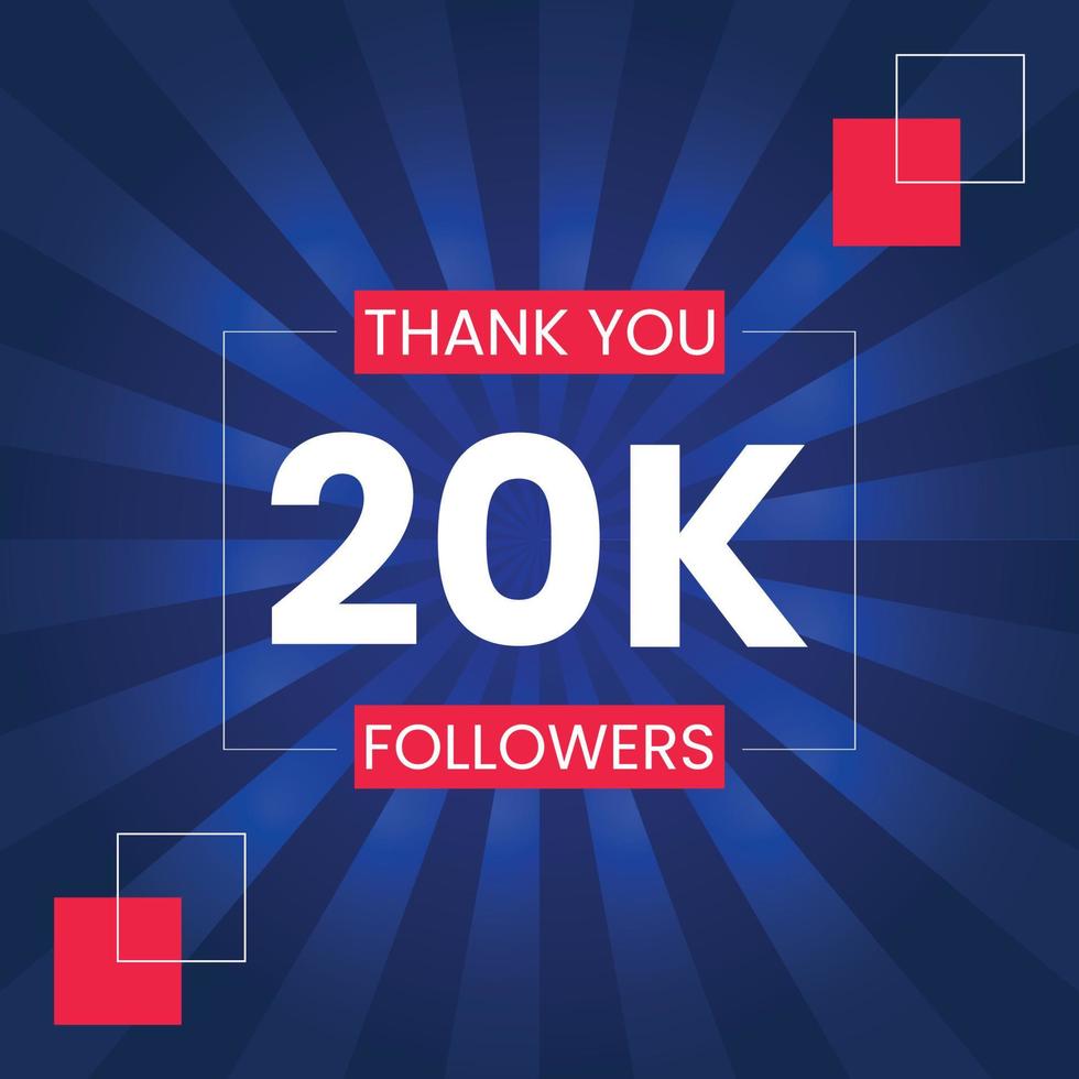 Thank you 20K Followers Vector Design Template