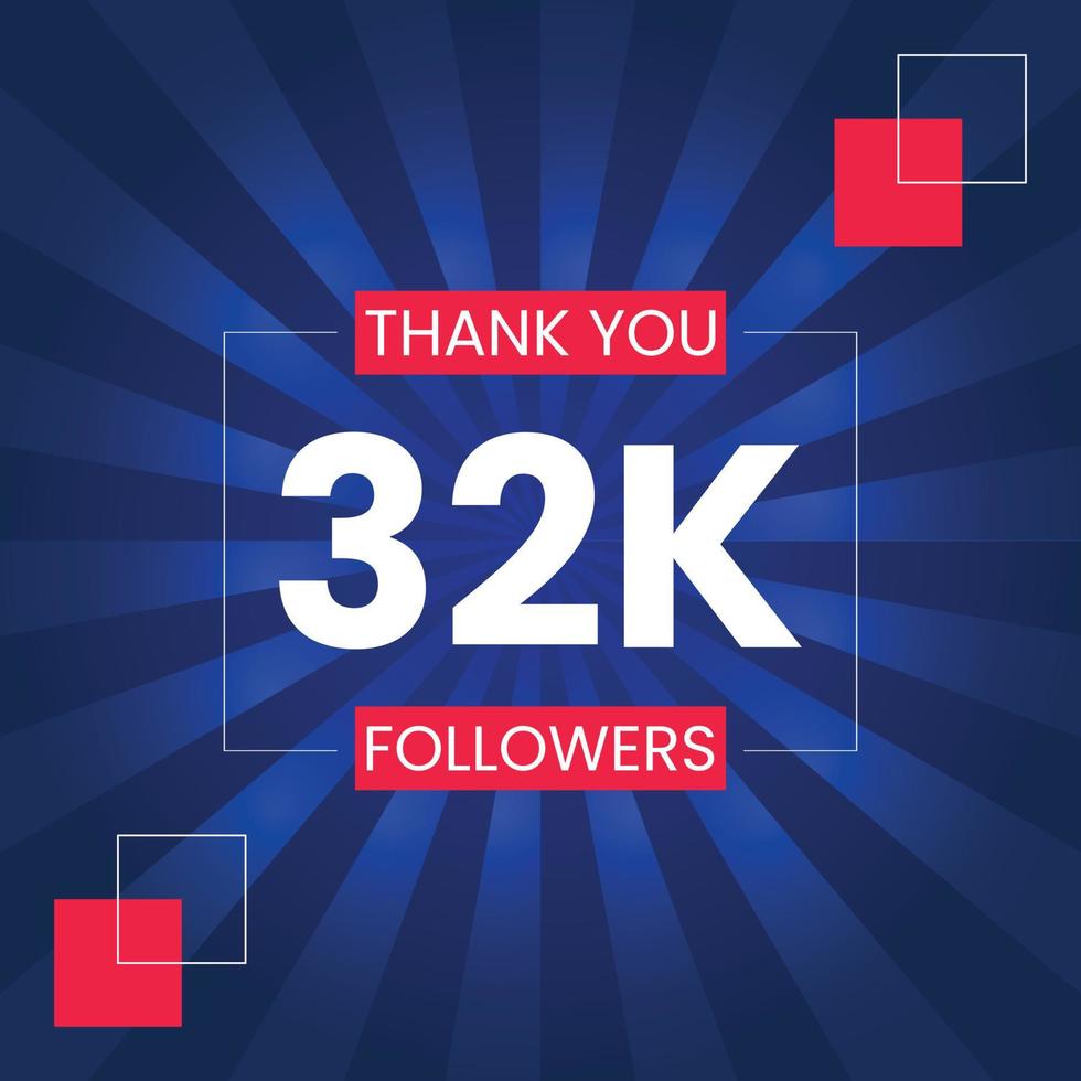 Thank you 32K Followers Vector Design Template