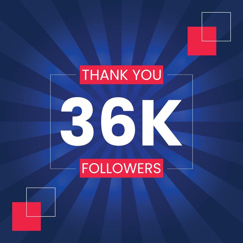 Thank you 36K Followers Vector Design Template