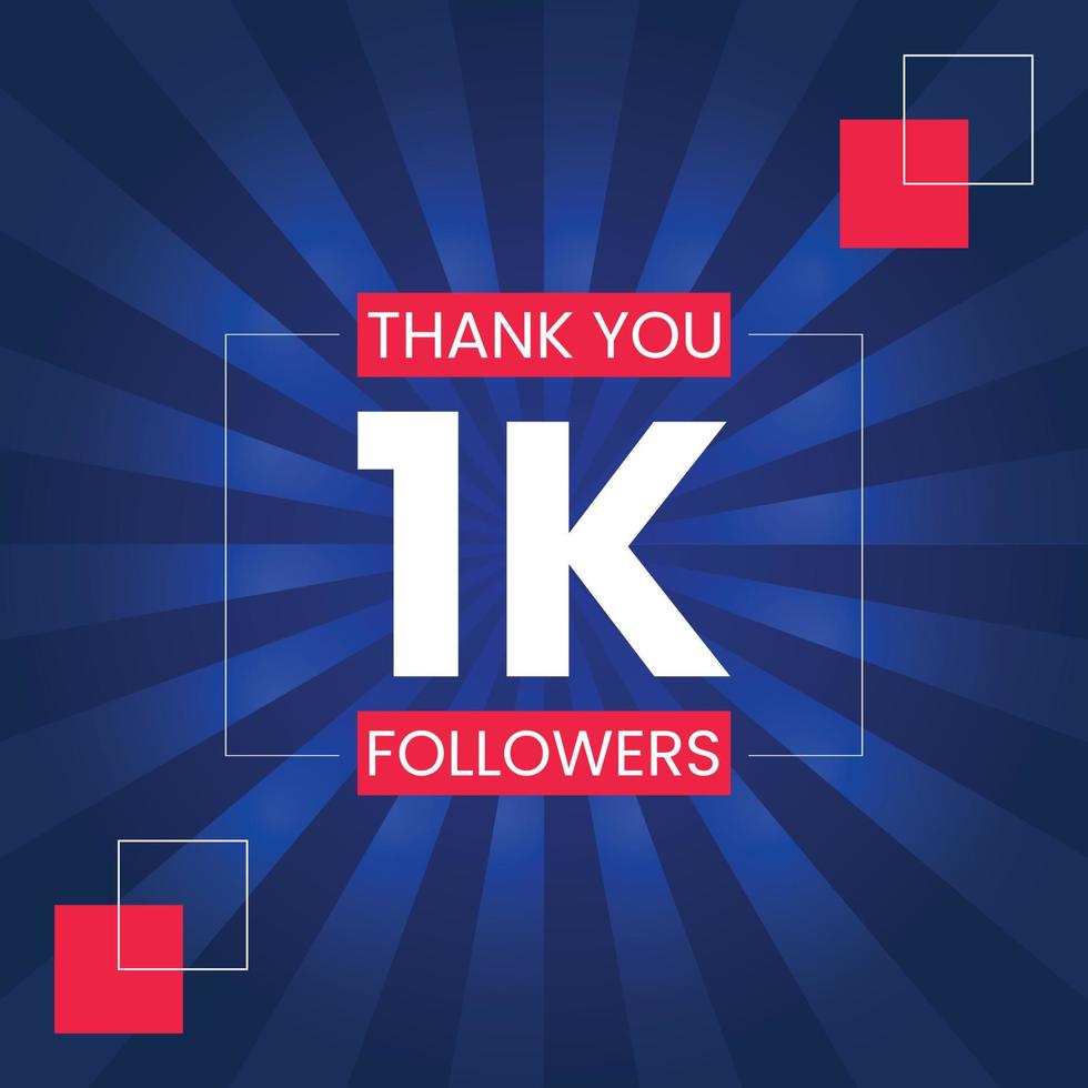 Thank you 1K Followers Vector Design Template