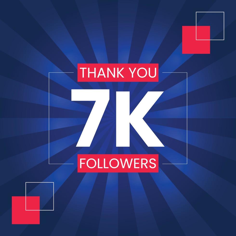 Thank you 7K Followers Vector Design Template