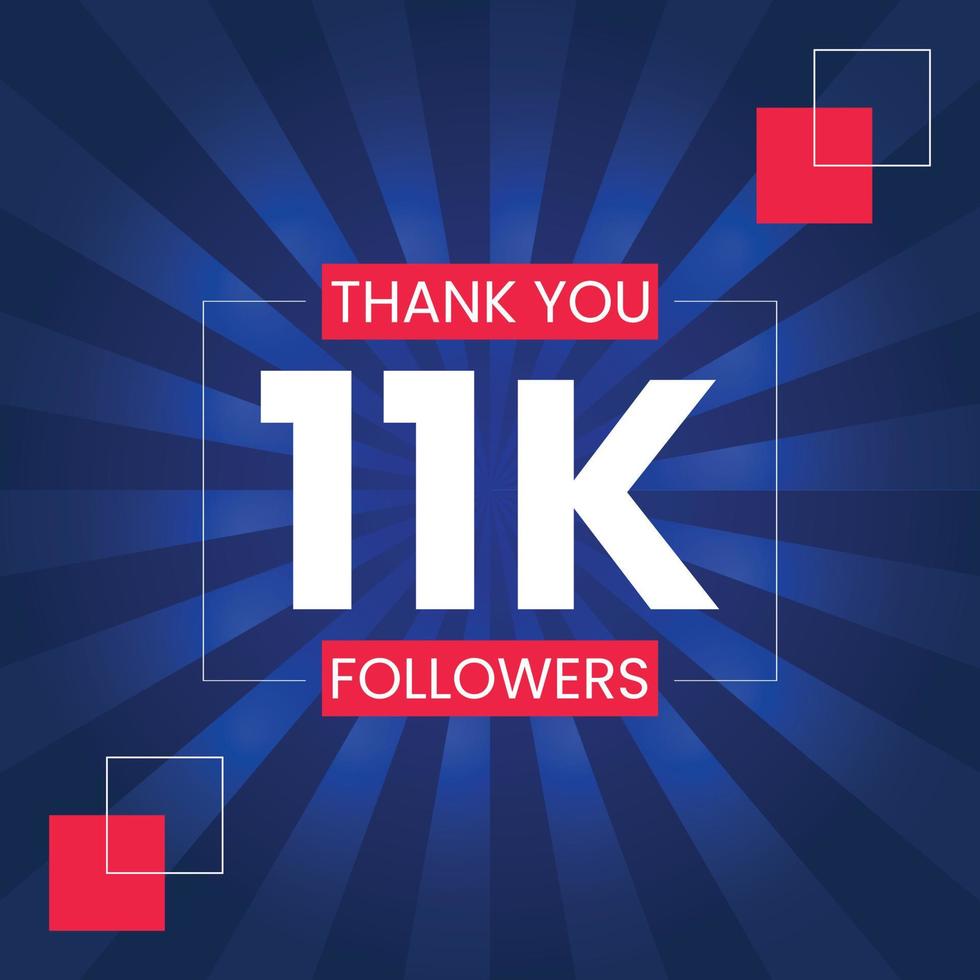 Thank you 11K Followers Vector Design Template