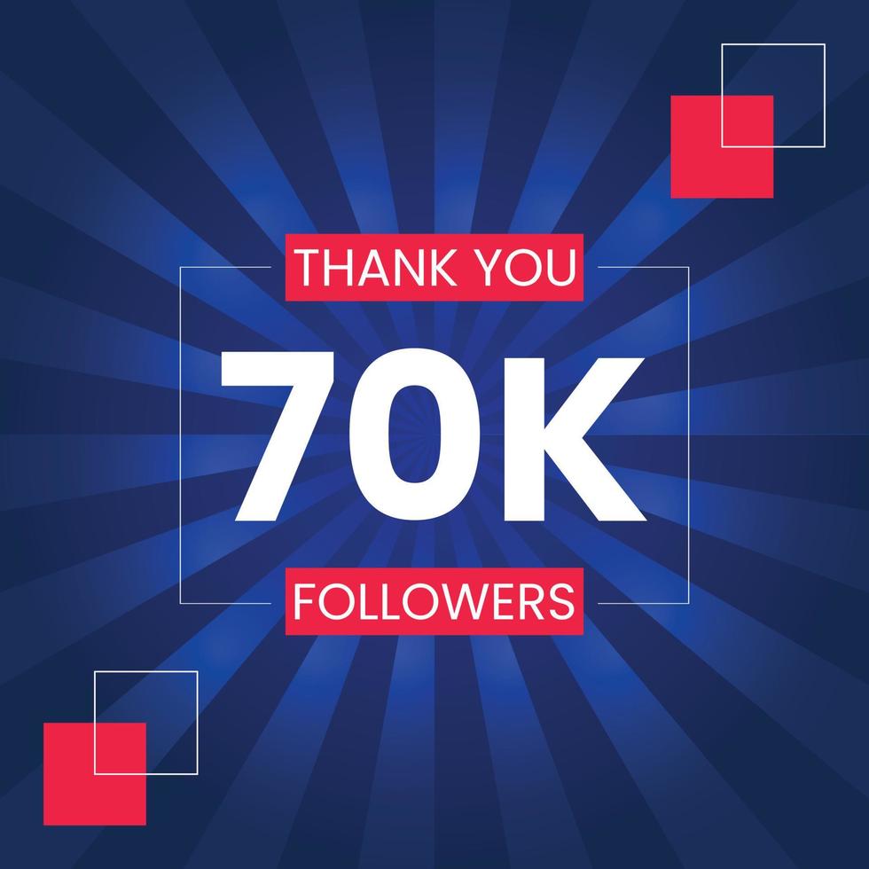 Thank you 70K Followers Vector Design Template