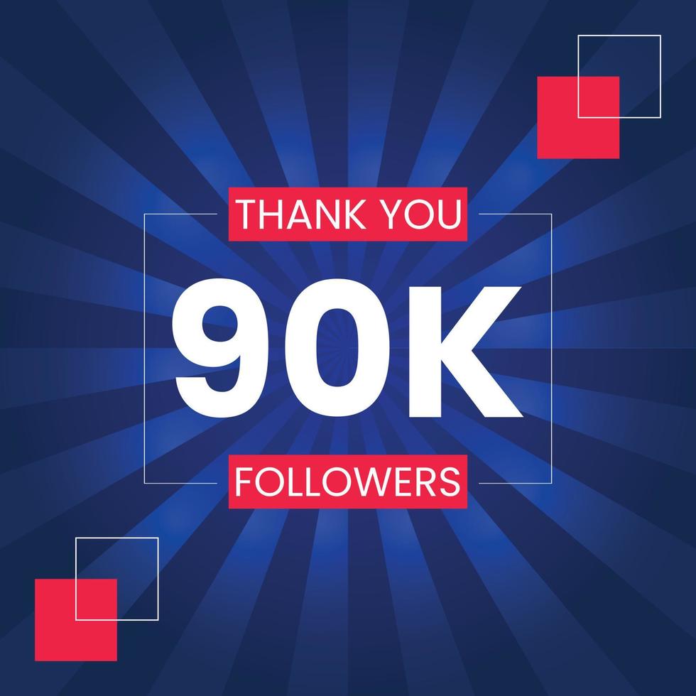 Thank you 90K Followers Vector Design Template