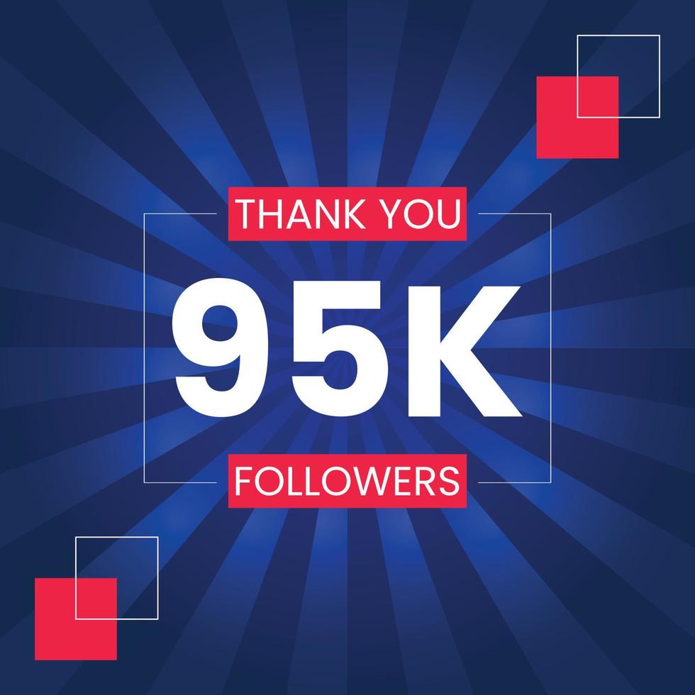 Thank you 95K Followers Vector Design Template