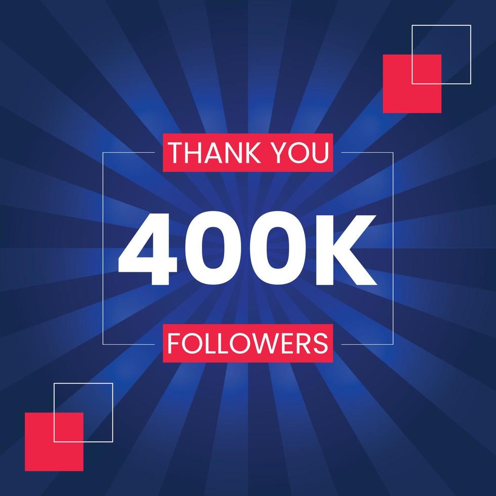 Thank you 400K Followers Vector Design Template