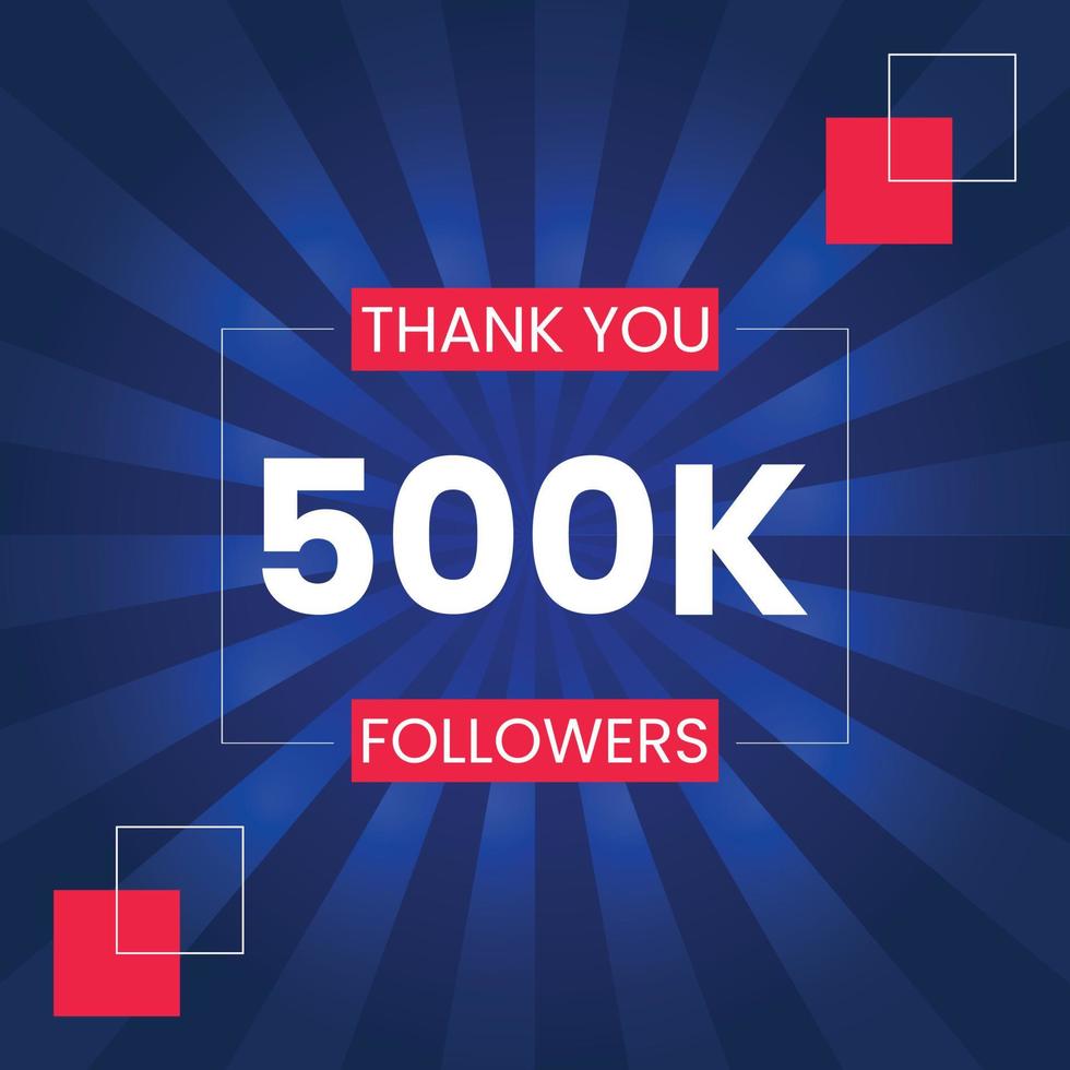 Thank you 500K Followers Vector Design Template