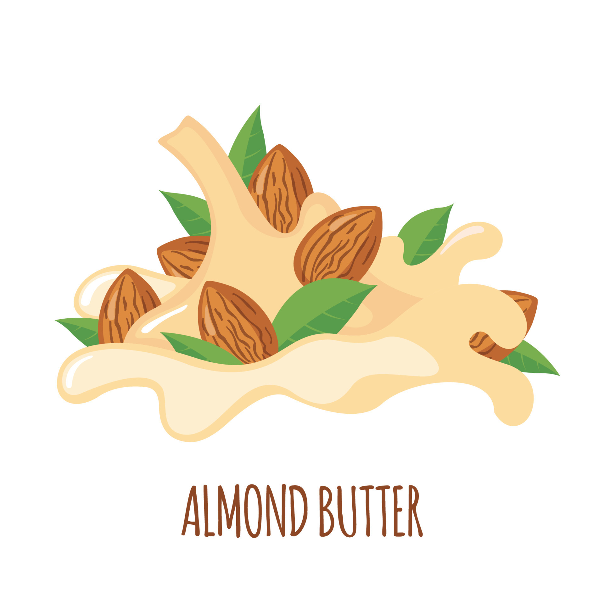 Almond butter icon in flat style isolated on white background. Cartoon