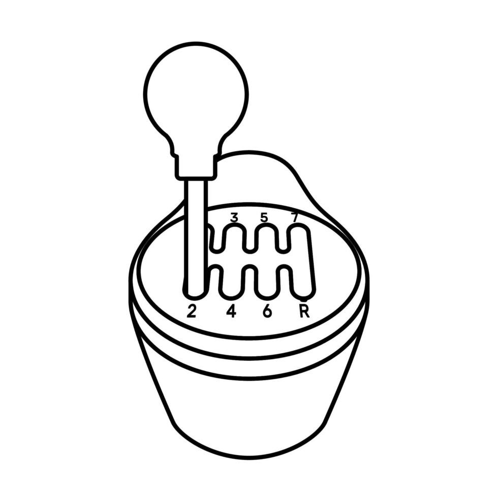 Car gearbox icon in line art style isolated on white background. Vector illustration.