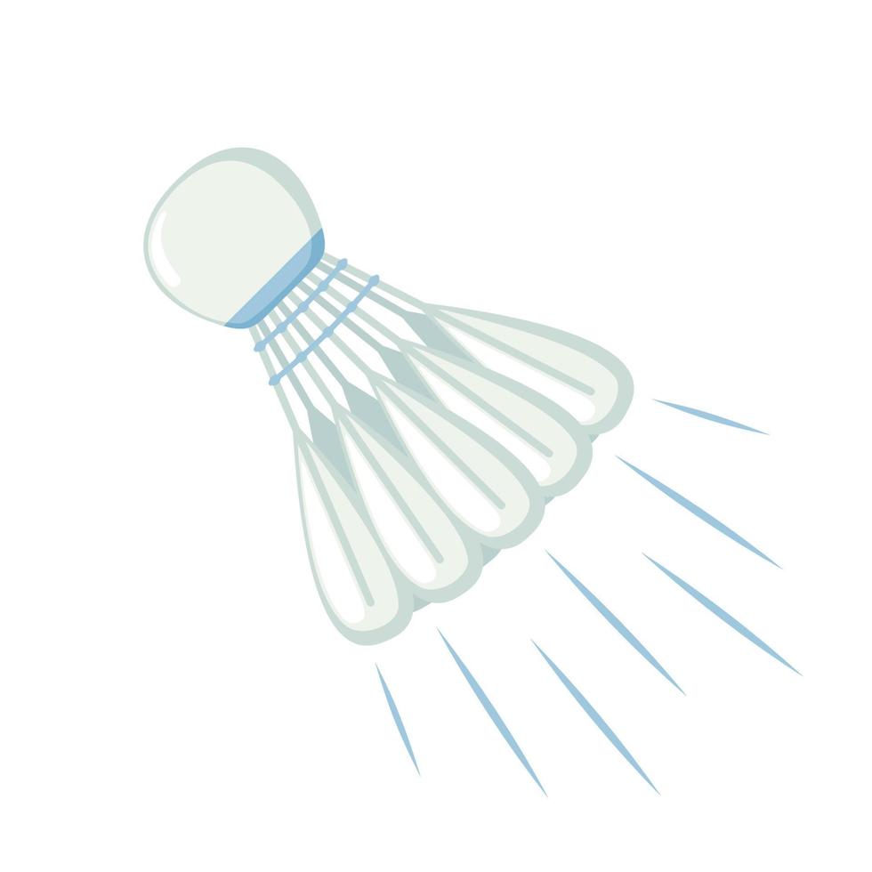 Shuttlecock icon in flat style isolated on white background. Cartoon shuttlecock for badminton game. Vector illustration.