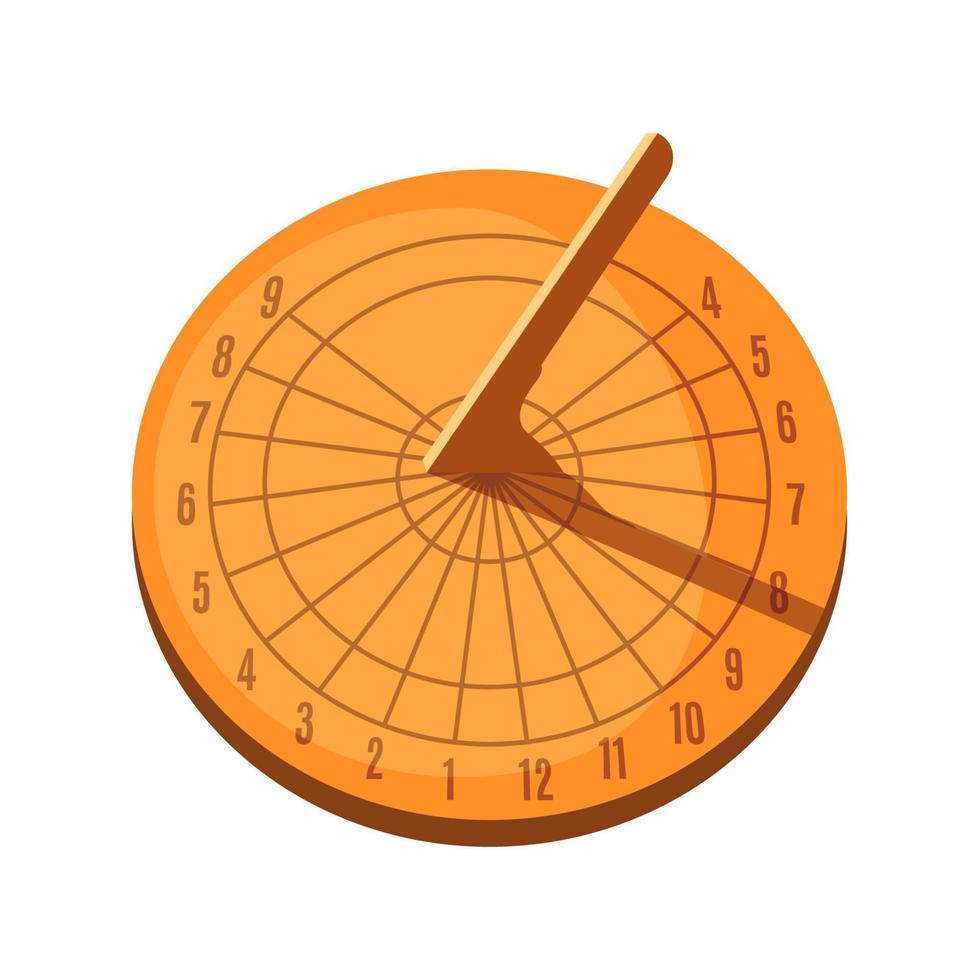 Sundial icon in flat style isolated on a white background. Vector illustration.