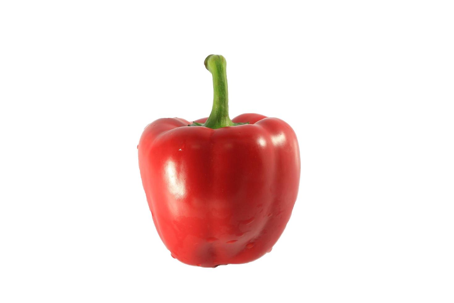 red bell pepper isolated and white background. photo