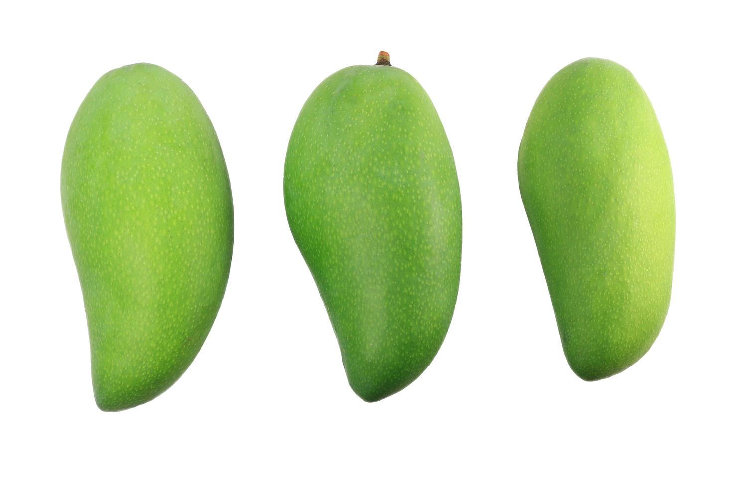 raw mango and white background with isolated clipping path photo