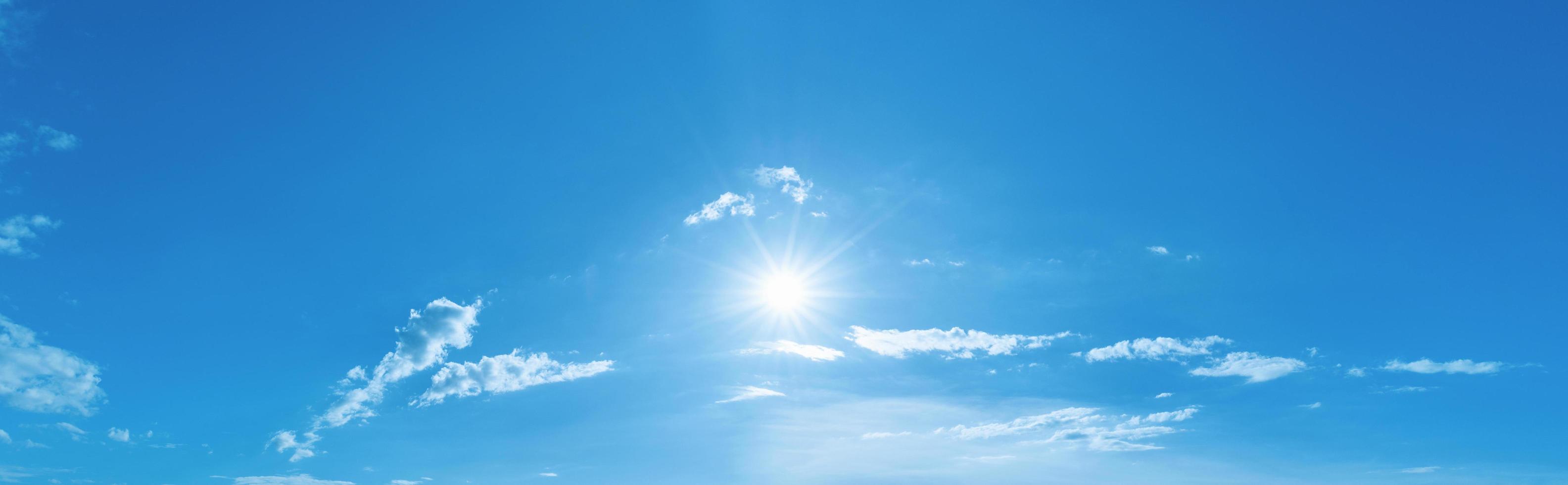 beautiful blue sky with white cloud in sunrise photo