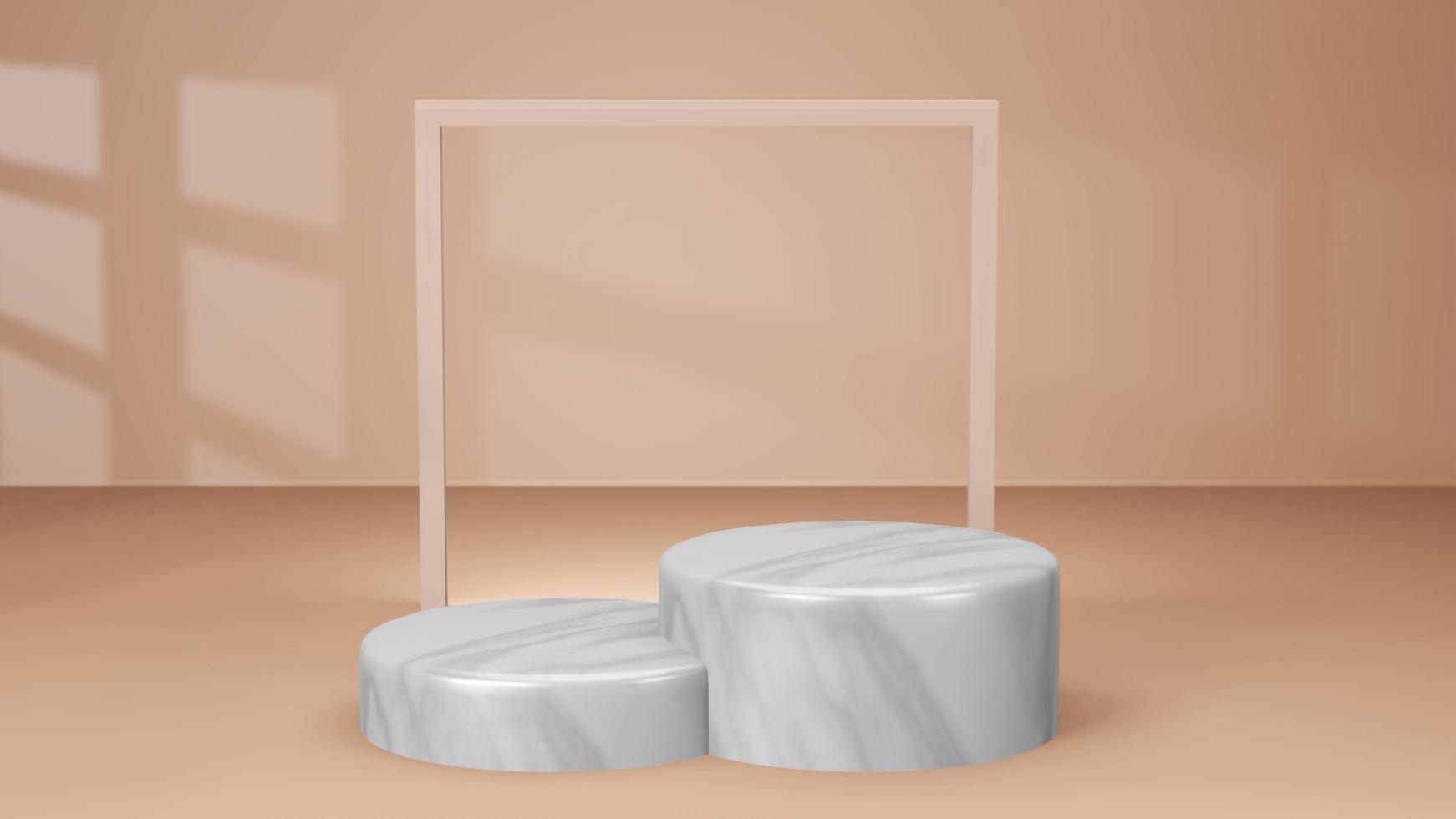 3d rendering illustration of podium stage display showcase for product placement in minimal design. photo
