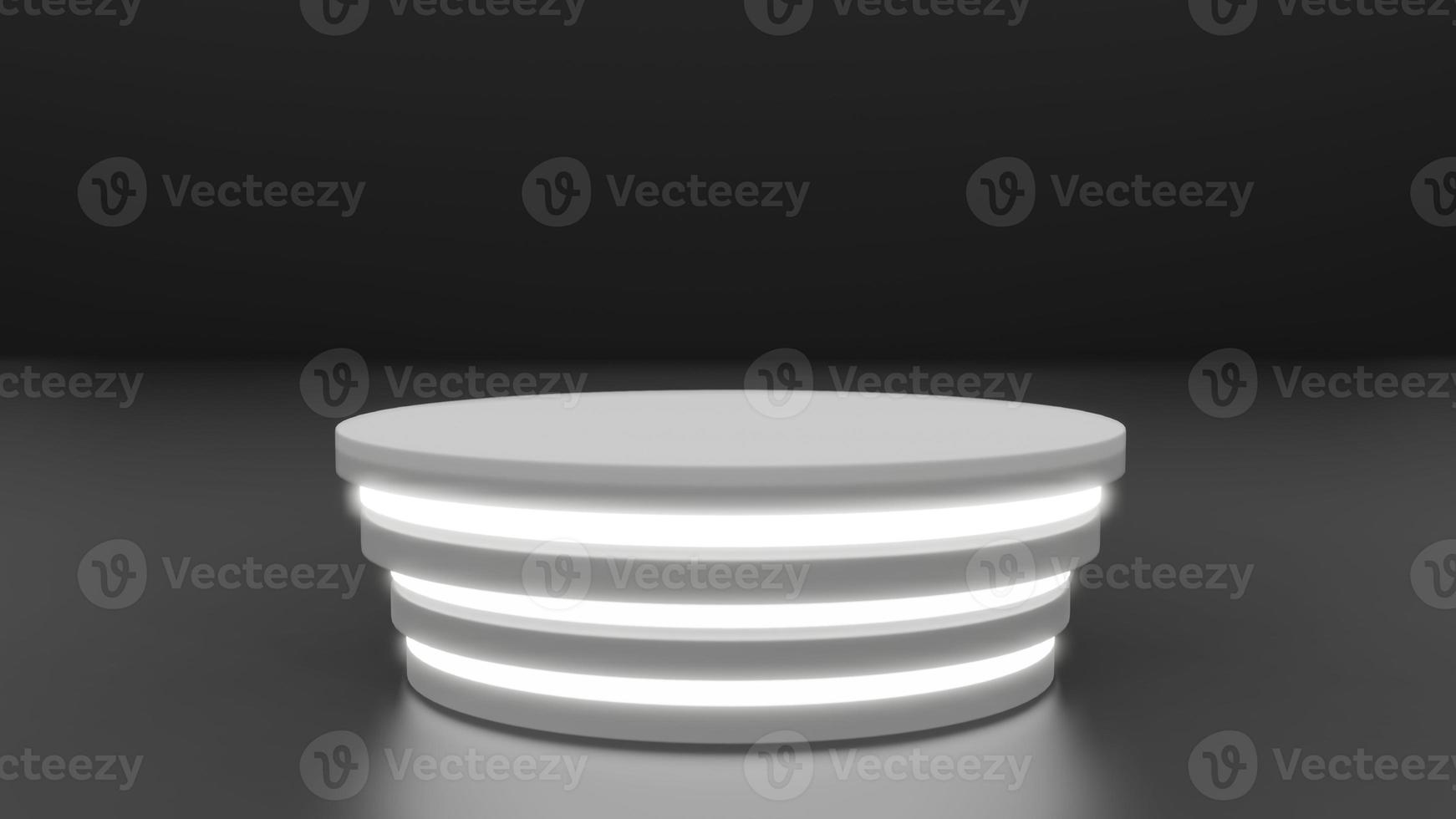 3d rendering illustration of podium stage display showcase for product placement in minimal design. photo