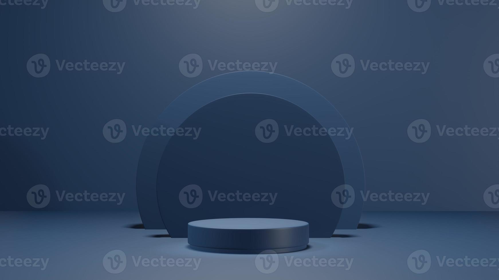 3d rendering illustration of podium stage display showcase for product placement in minimal design. photo