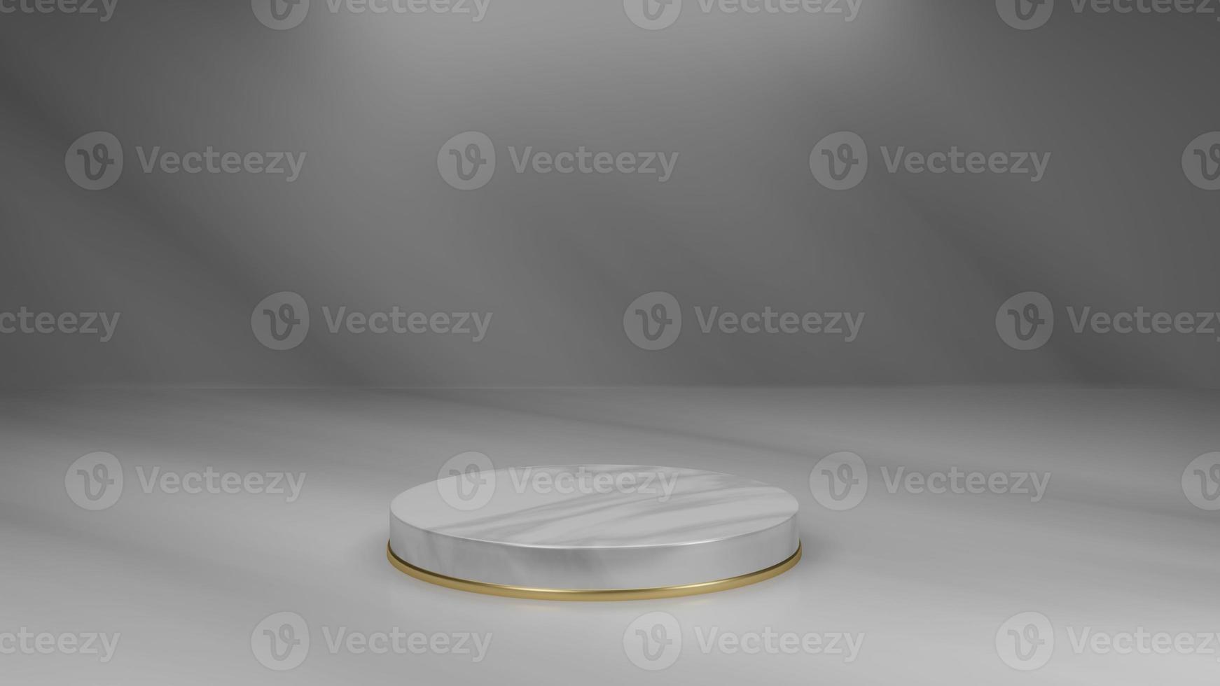 3d rendering illustration of podium stage display showcase for product placement in minimal design. photo
