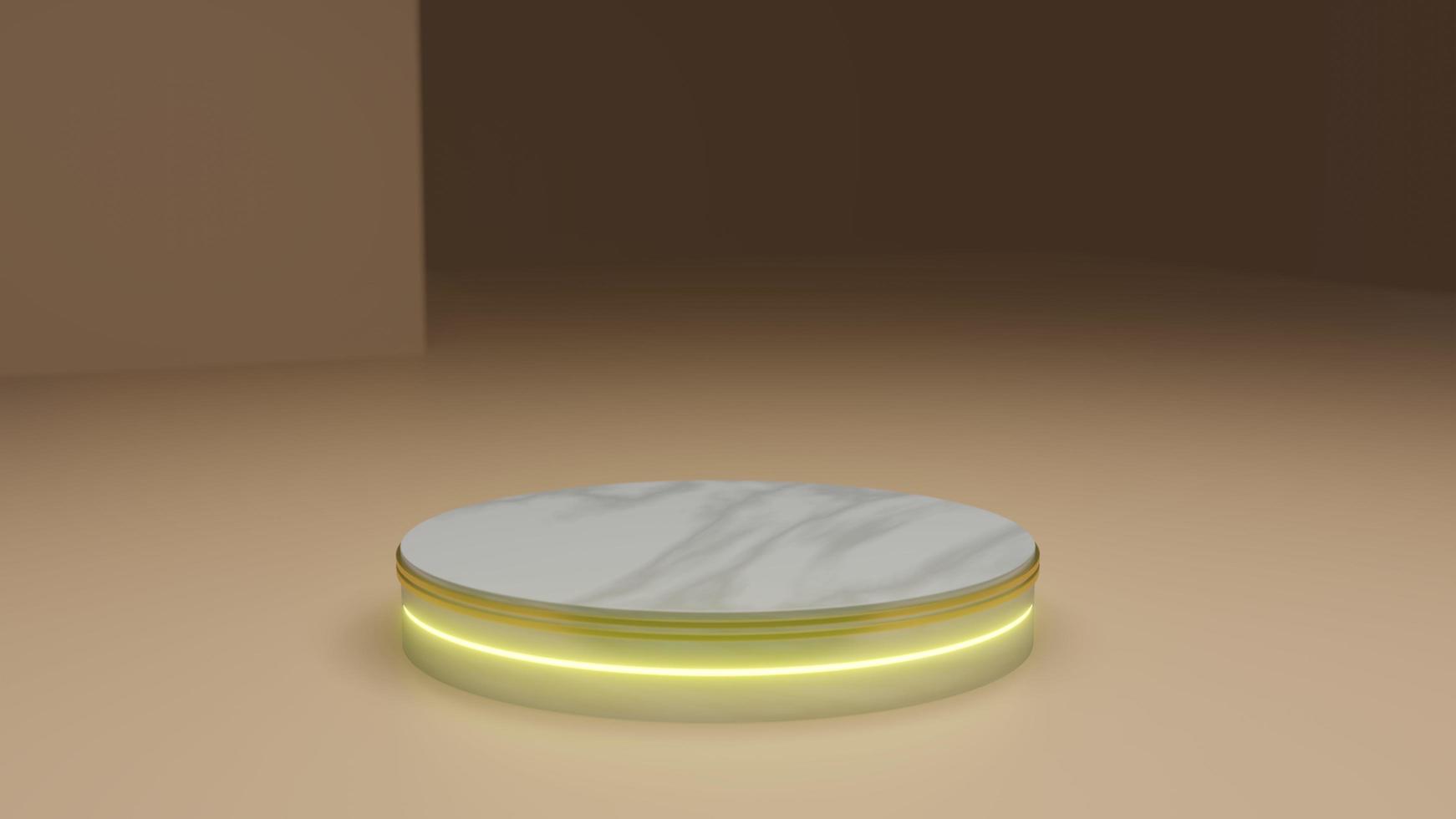 3d rendering illustration of podium stage display showcase for product placement in minimal design. photo