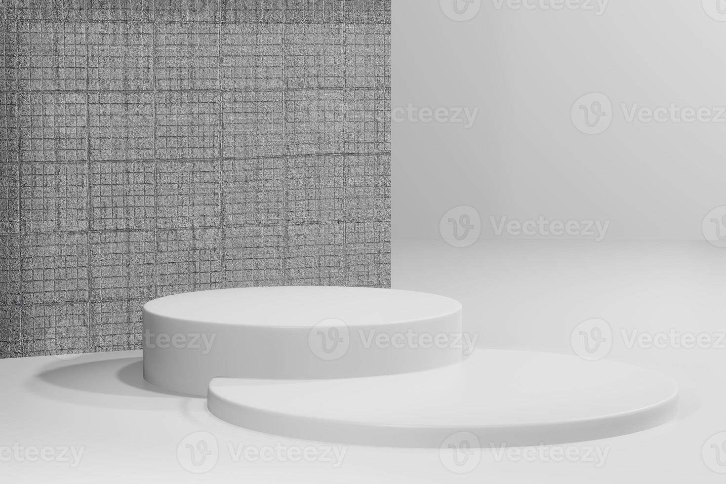 3d rendering illustration of podium display showcase for product placement in minimal design. podium stage showcase photo