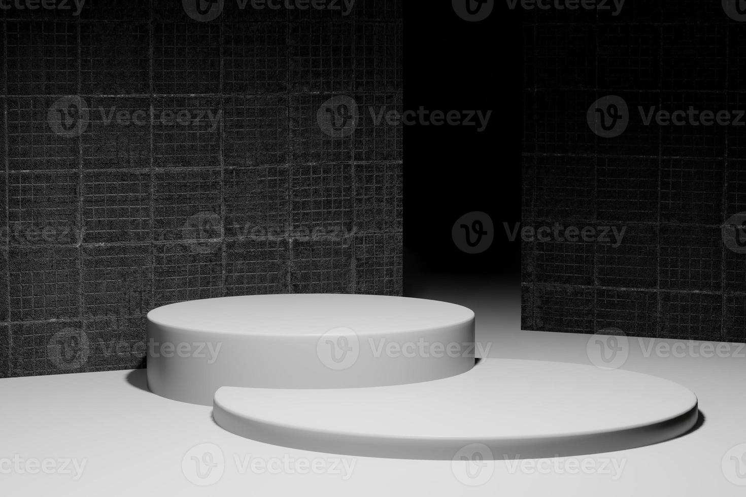 3d rendering illustration of podium display showcase for product placement in minimal design. podium stage showcase photo