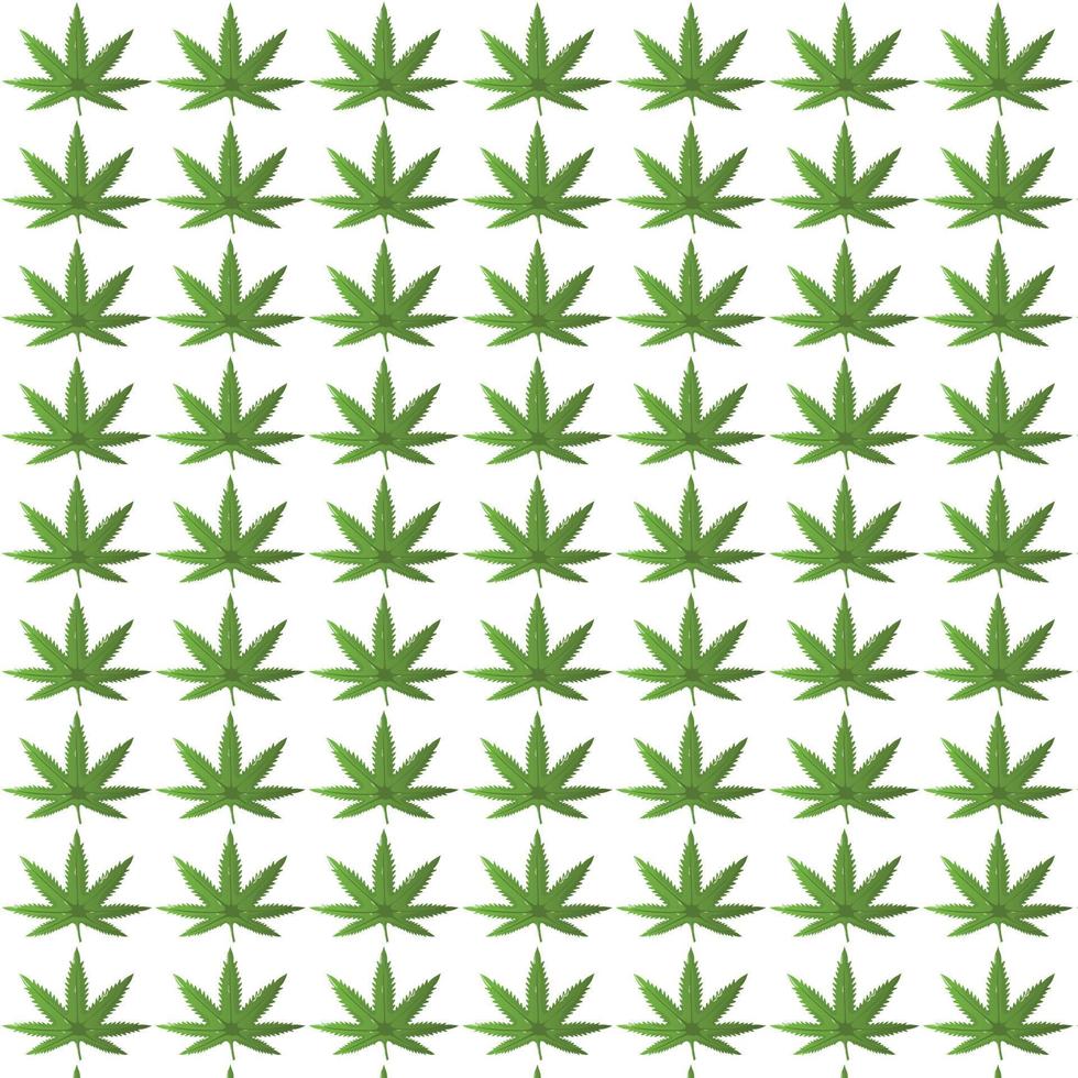 Marijuana seamless pattern vector. Light green cannabis leaf floral texture design. vector