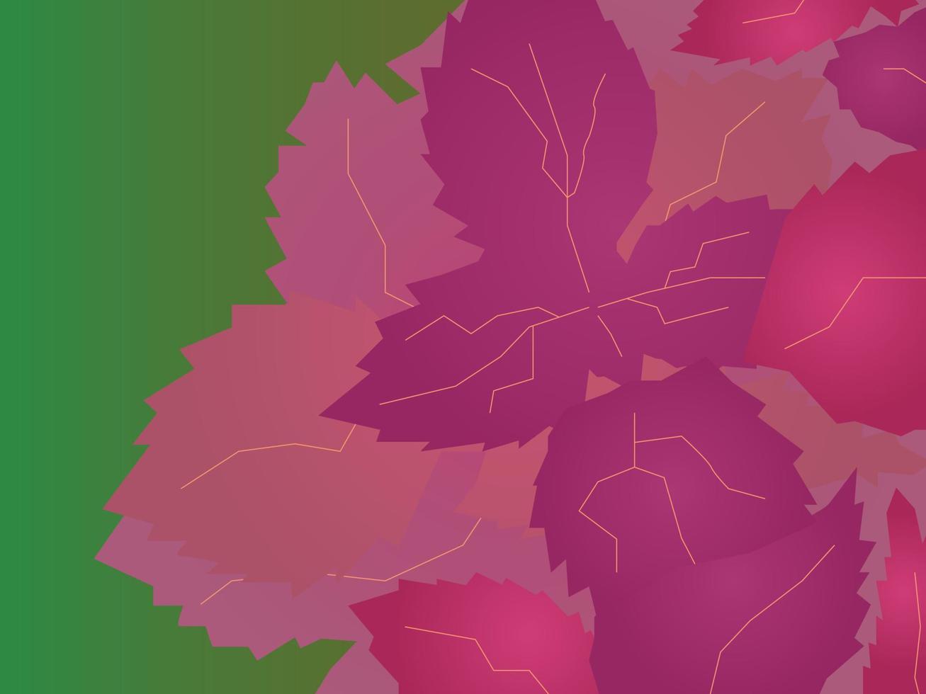 purple leaves of Perilla frutescens in the garden. Simple flat style vector illustration