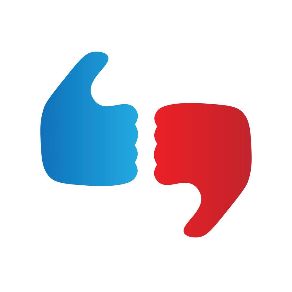 Thumbs up and down symbol. Like Or Dislike logo mark icon vector illustration