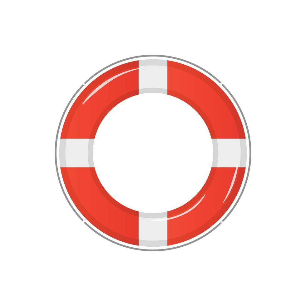 Life saving tube rings, preserver, lifebuoy flat design icon vector illustration