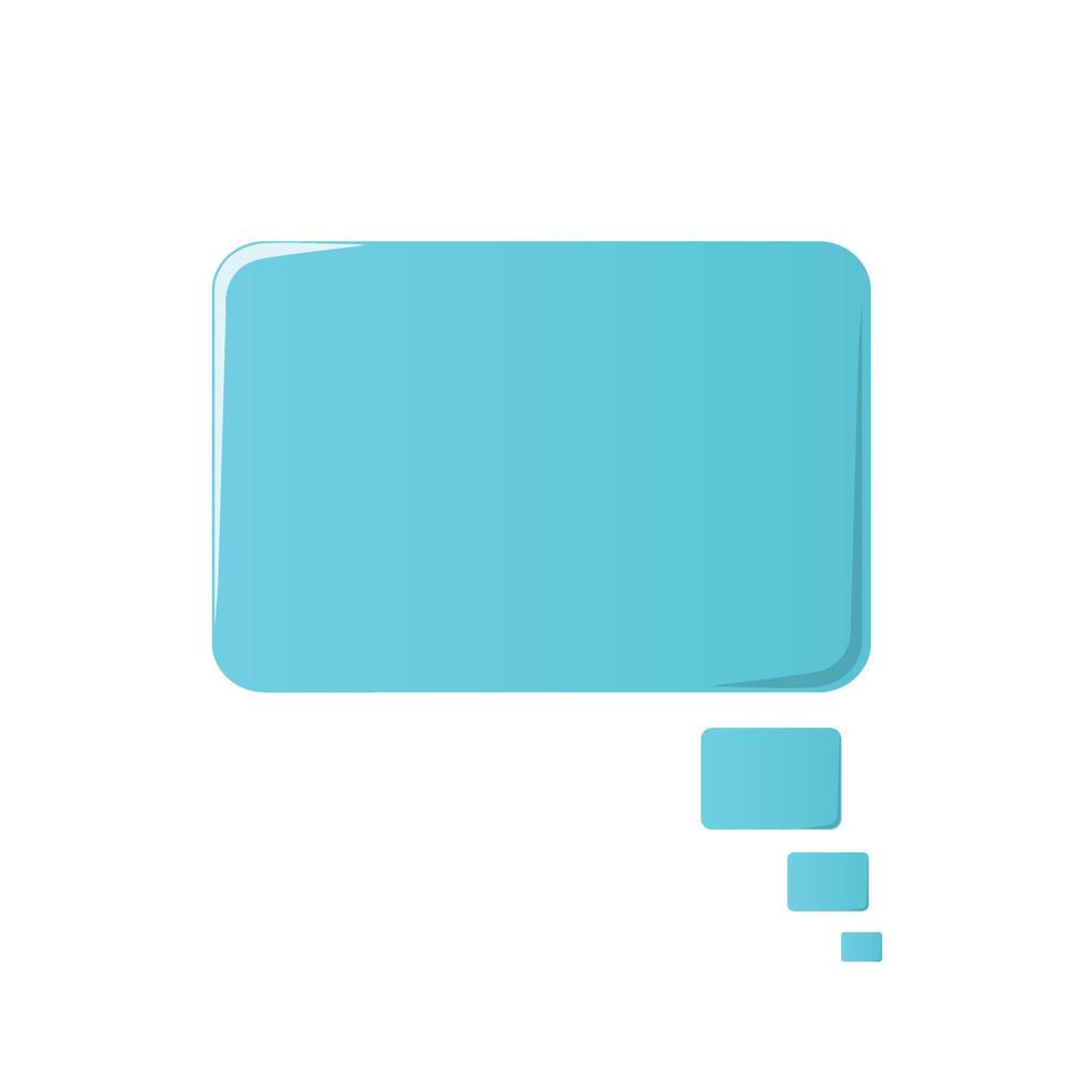 blank blue speech bubble icon on white background. vector illustration