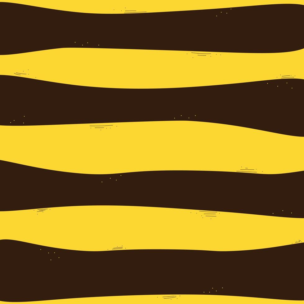 Bumble bee stripe seamless vector pattern. Organic dark brown and yellow lines, striped design. Simple, repeating background surface texture. Abstract bee print.