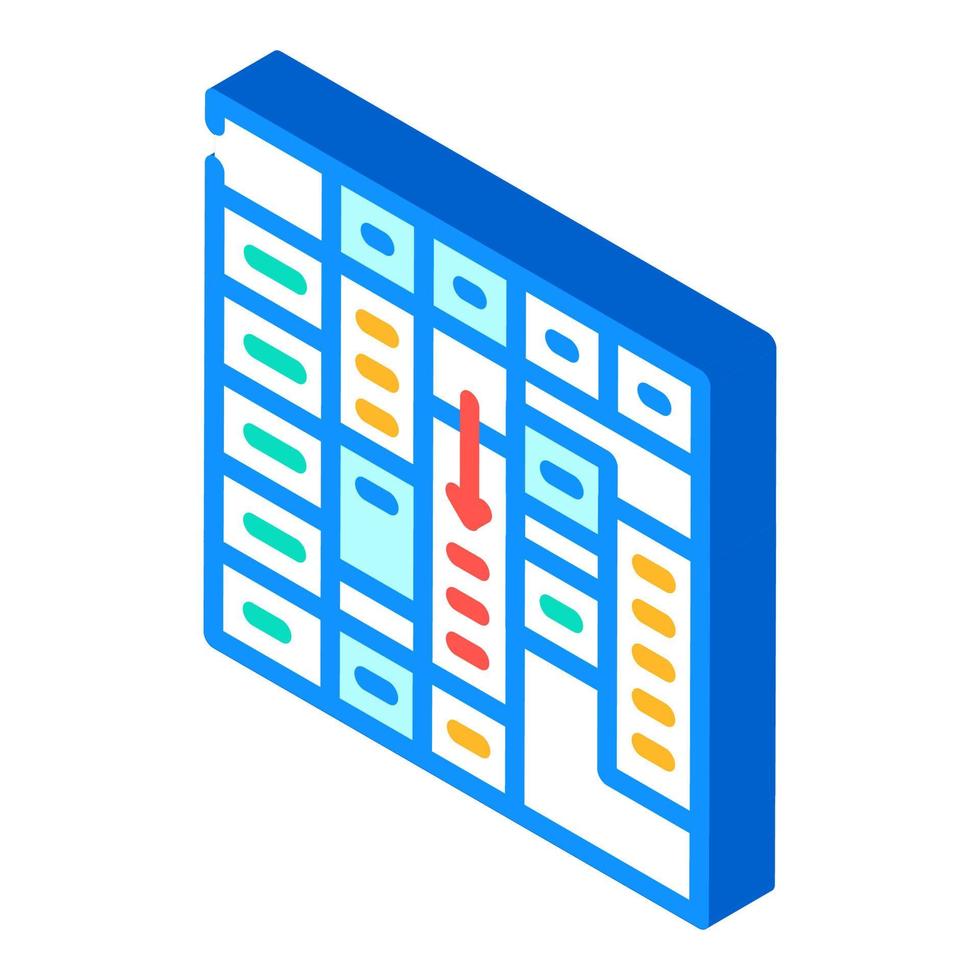 time table for planning isometric icon vector illustration