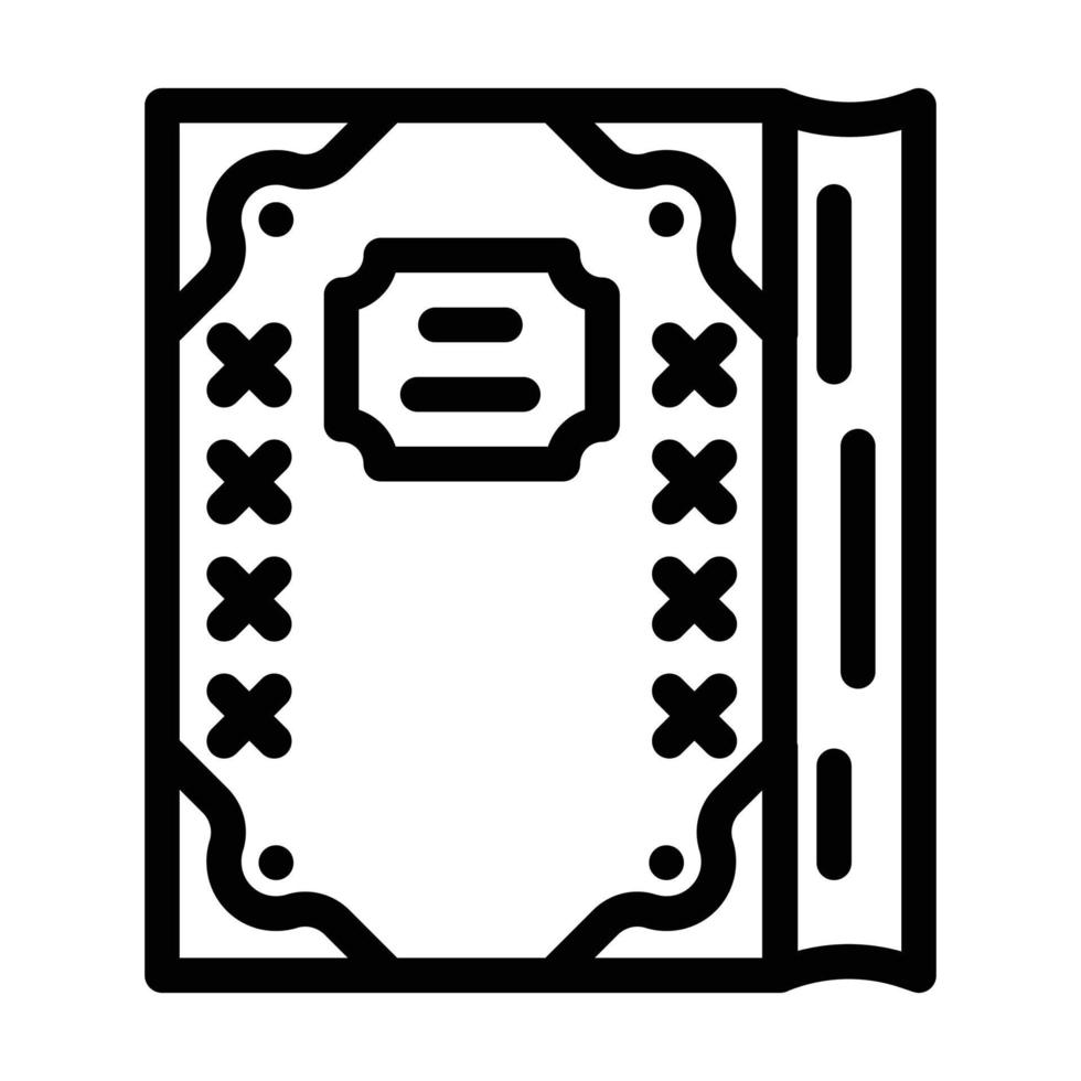 diary with gold inserts line icon vector illustration
