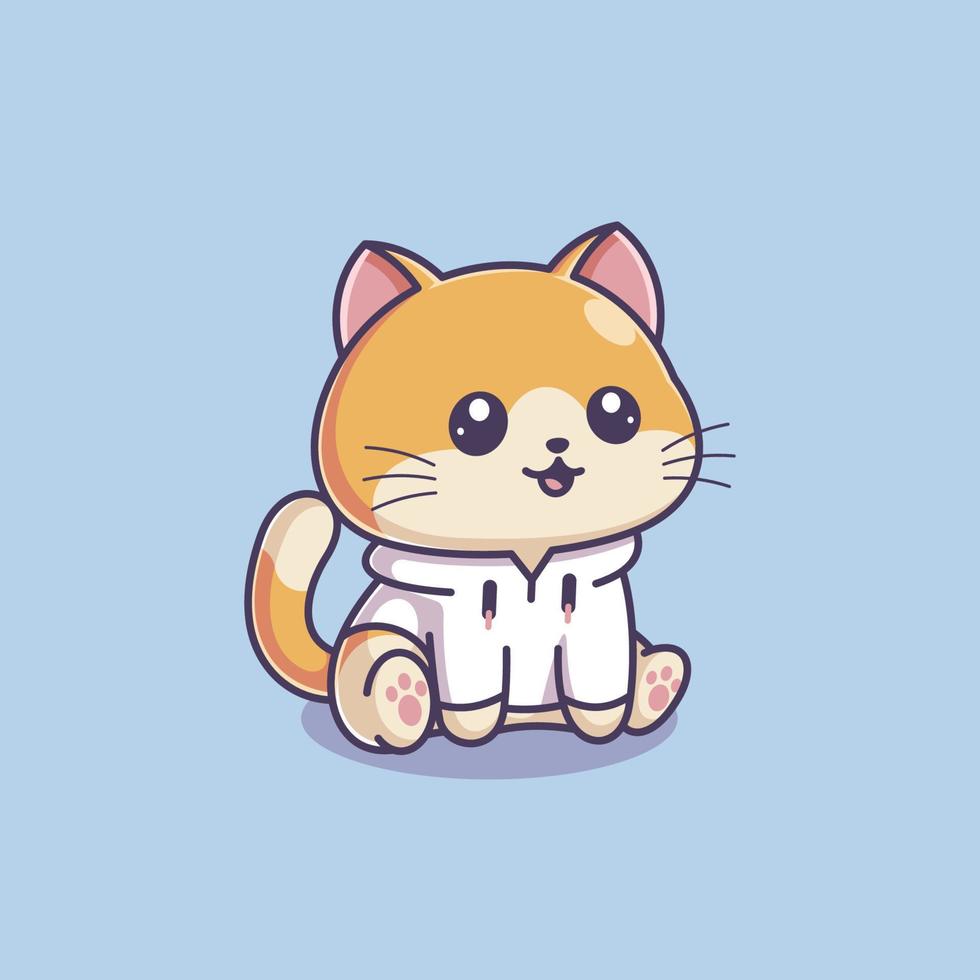 lindo gatito con una chaqueta vector