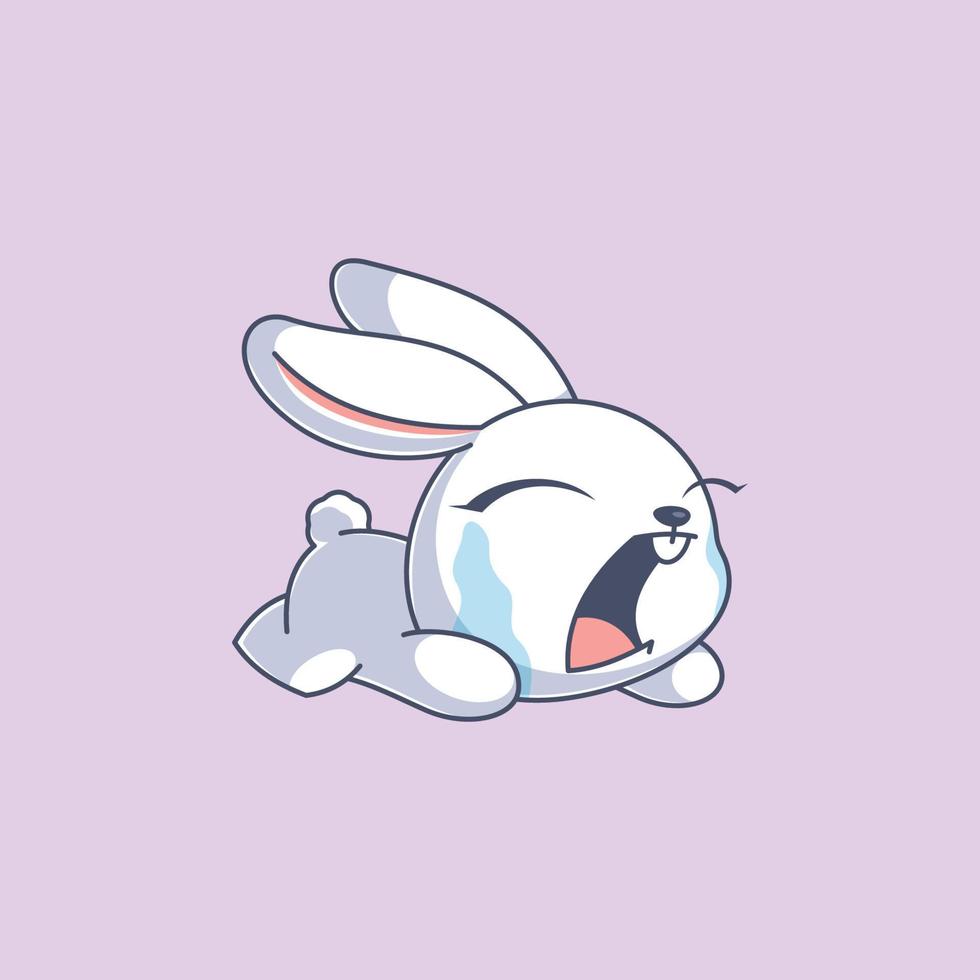 The cute bunny is crying vector